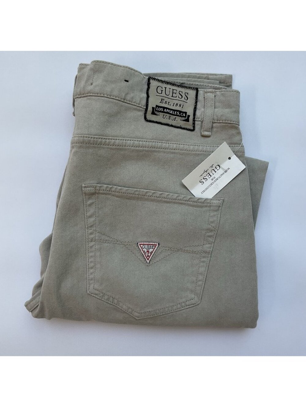 Guess Men’s Relaxed James Jeans Tapered Leg In Beige Size 32X30